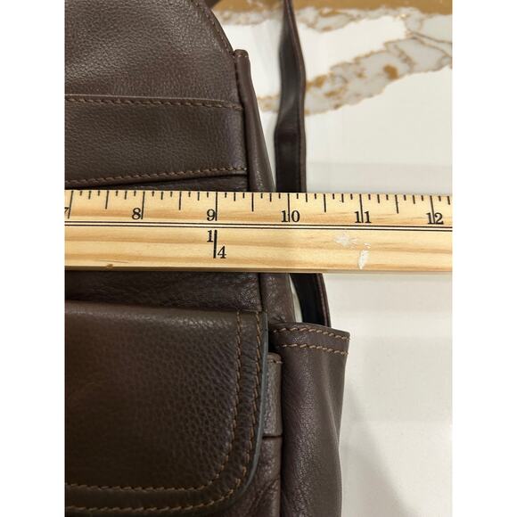 Wilsons Leather Backpack Brown Front Buckle Closure Sling Shoulder Purse School - Picture 10 of 11